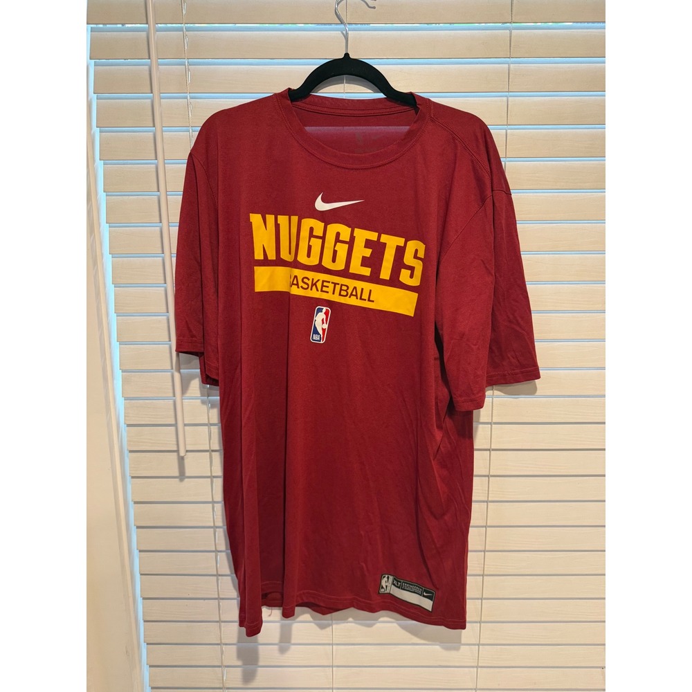 Nike Denver Nuggets NBA Basketball Dri-FIT T-Shirt Red Mens XLT Tall